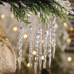 10 20 50pcs 13cm christmas simulation ice xmas tree hanging ornament fake icicle winter party new year home decoration