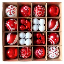 42pcs christmas ball ornaments plastic shatterproof xmas baubles set tree decorations 3-6cm