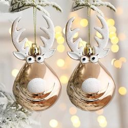 2pcs elk christmas balls ornaments xmas tree hanging bauble pendant decorations for home new year party navidad 2022