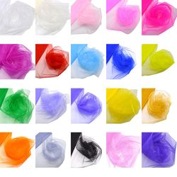 10m Crystal Organza Tulle Roll Fabric for Wedding Decoration - Chair Arch Decor & Woman's Dress - 48cm Width