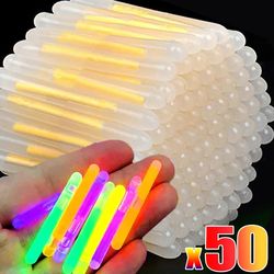 bright glowing sticks: colorful chemical fluorescence - 50/10pcs for wedding decor, night fishing float, rod lights