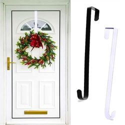 wreath hanger: space-saving carbon steel hook for door clamps - holiday decor holder, thin metal hook for garland