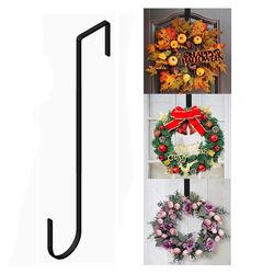 Floral Wreath Hanger: Over-The-Door Large Metal Hook for Christmas & Easter Wreaths - Xmas Party Supplies