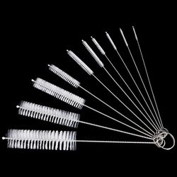 10-Piece Stainless Soft Hair Suction Glass Tube Cleaner Brushes - Nylon Bottle & Fish Tank Pipe Brush Set for Household
