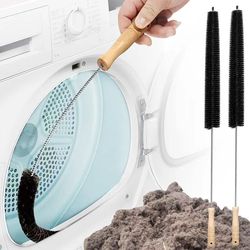 flexible long cleaning brush with wood handle - multipurpose duster for washing machine, dryer, radiator - cleaning brus
