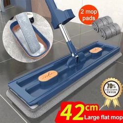 42 cm Large Flat Lazy Mop: Hands-Free, Absorbent Household Cleaning Tool