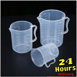 2-Piece Liquid Measuring Cups Set - Graduated Containers for Lab & Kitchen Use, Plastic Beakers for Cooking