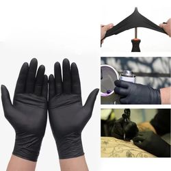 Thicker Disposable Black Nitrile Gloves: Food Grade, Waterproof Kitchen Gloves for Household Cleaning and Cooking