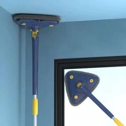 triangle 360 cleaning mop: telescopic ceiling brush for household - self-draining tile and wall cleaner