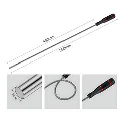 Portable Magnetic Pickup Tool with Flexible Metal Shaft - Strong Magnet Spring Grip Grabber for Easy Retrieval
