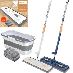 Effortless Cleaning: Automatic Dehydration Magic Mop Set with Enlarged Floor Bucket