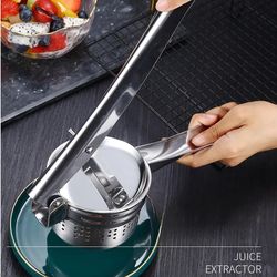 Stainless Steel Household Juicer: Easy-to-Clean Manual Potato Masher & Vegetable Dehydrator