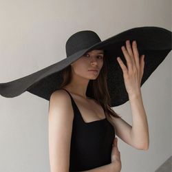 women summer uv protection beach straw hat oversized wide brim foldable sun hat for travel & outdoor