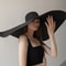 Women Summer UV Protection Beach Straw Hat Oversized Wide Brim Foldable Sun Hat for Travel Outdoor