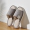 Unisex Bedroom Linen Slippers, Open-Toed, Breathable, Comfortable Indoor Shoes for Summer