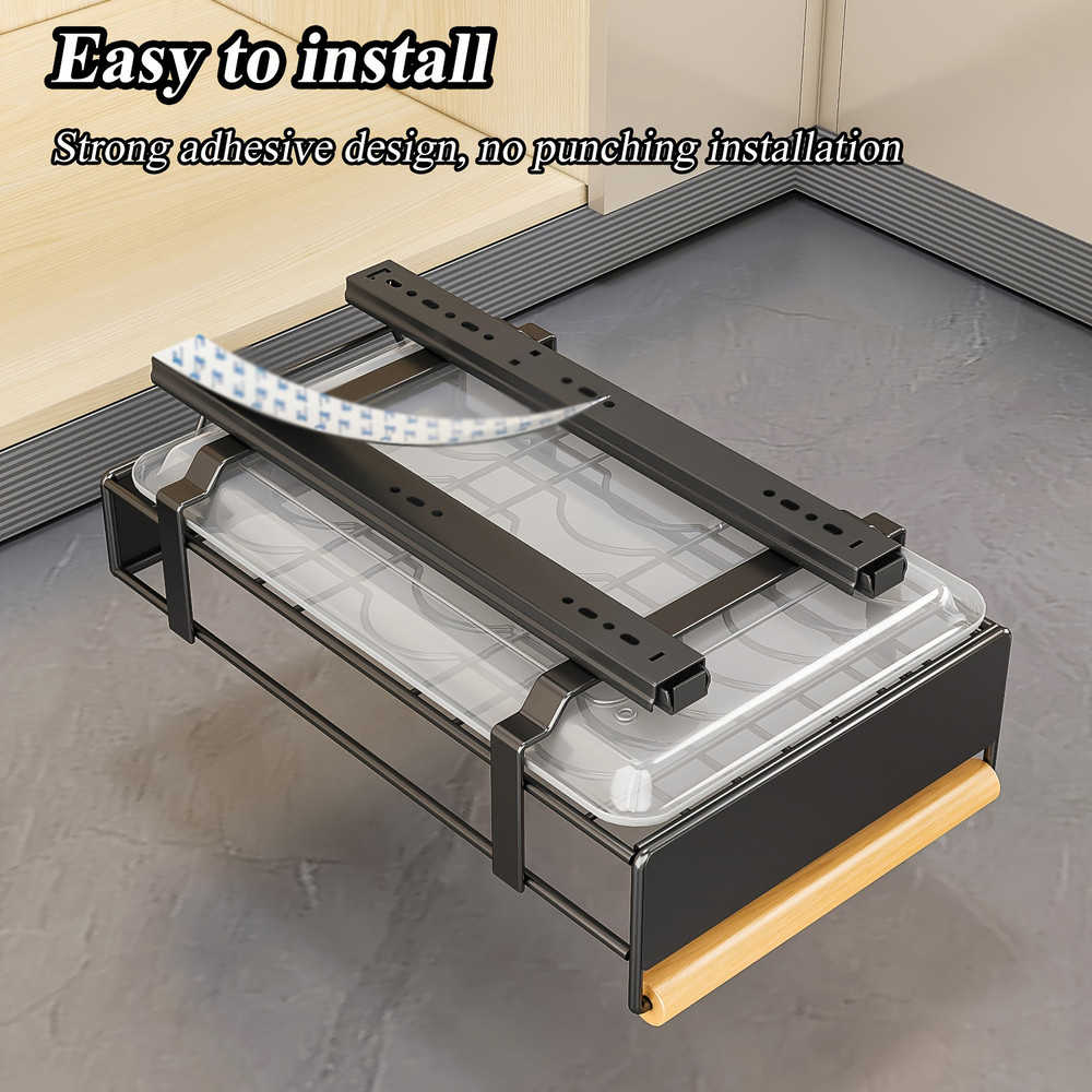 PullOut Dish Rack With Wooden Handle  Drain Tray Multifunctional Single Layer Dish Drying Rack For  5