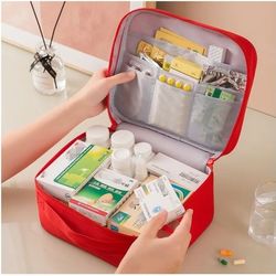 portable outdoor first aid kit, medicine storage bag set for travel & emergency