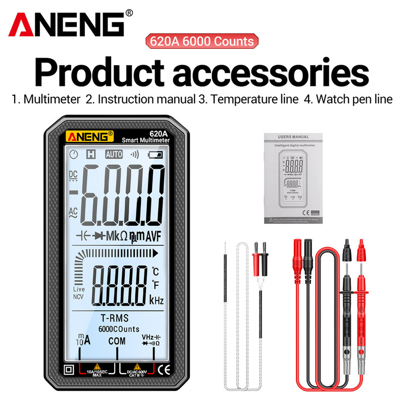 Smart Multimeter with Large LCD Display
