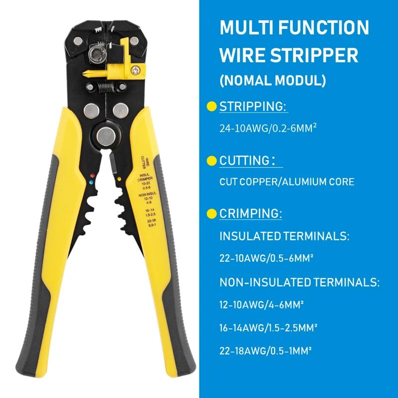 Multifunctional Crimping Pliers Automatic Wire Stripper Cable Cutter  Terminal Hand Tool For Profes