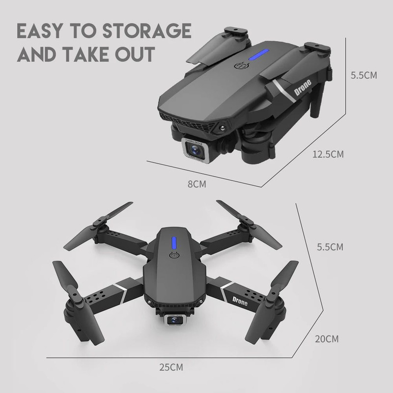 Professional 4K Drone With 1080P HD Camera Foldable RC Helicopter WIFI FPV Height Hold 13