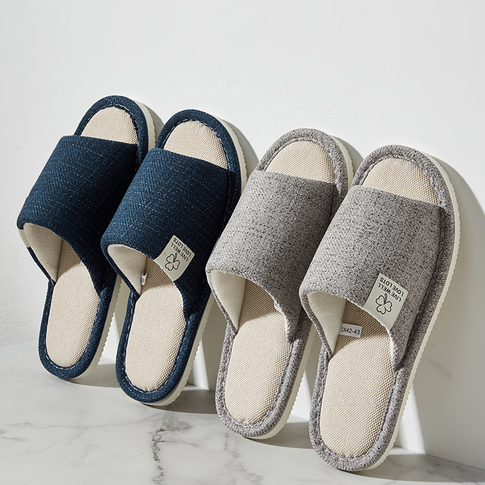 Mens  Womens Linen Slippers Soft Breathable House Shoes For Spring Summer  Autumn Cozy Open Toed Ho 2