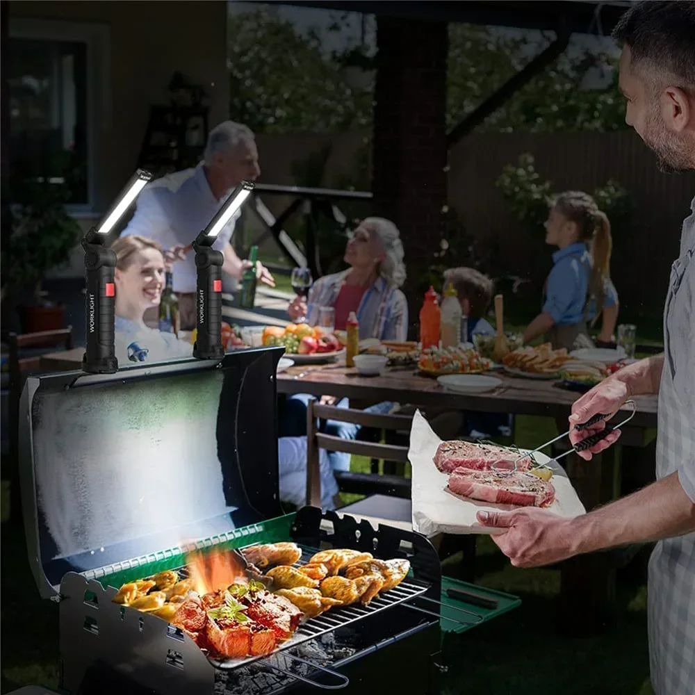 Rechargeable LED Work Light Dimmable Inspection Torch With Magnetic Base 18650 Battery 10