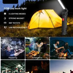 rechargeable led work light – dimmable inspection torch with magnetic base & 18650 battery
