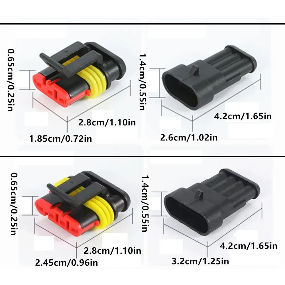 Waterproof Electrical Connector 10Pcs QuickConnect Terminals With Wire For Cars Boats Marine 2