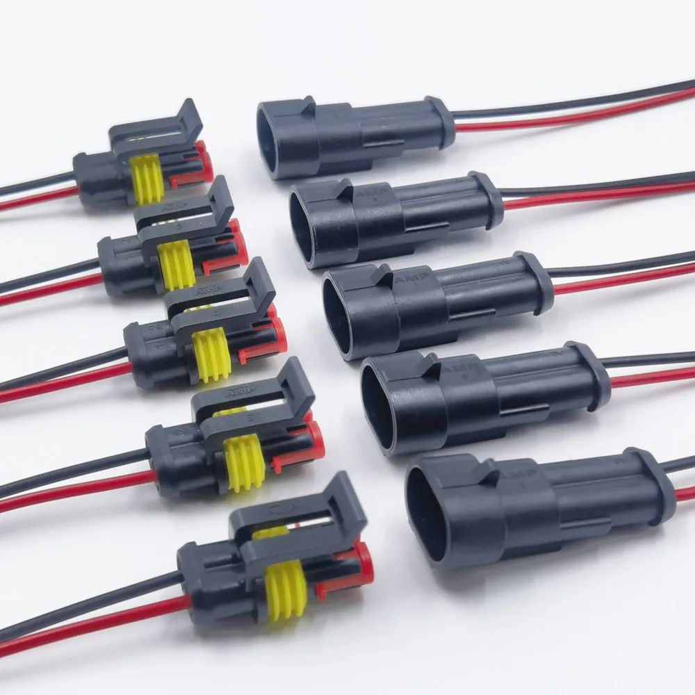 Waterproof Electrical Connector 10Pcs QuickConnect Terminals With Wire For Cars Boats Marine 7