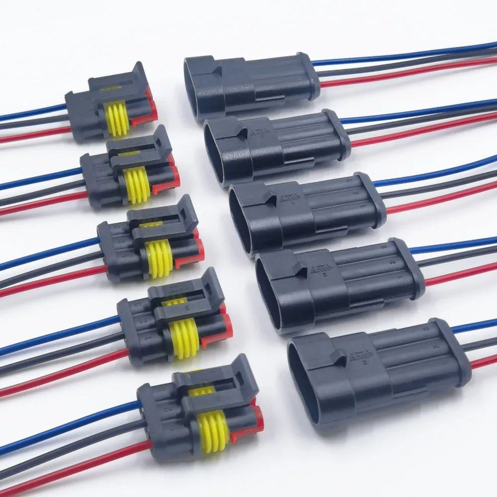 Waterproof Electrical Connector 10Pcs QuickConnect Terminals With Wire For Cars Boats Marine 8