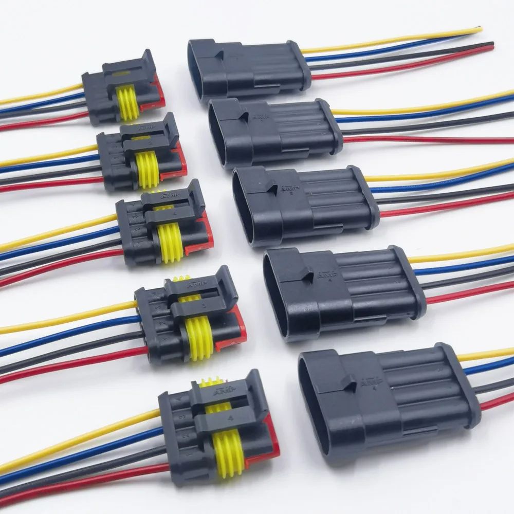 Waterproof Electrical Connector 10Pcs QuickConnect Terminals With Wire For Cars Boats Marine 9