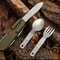 Stainless Steel Foldable Dinnerware Set 7in1 Multifunctional Outdoor Utensils For Picnic Camping 6
