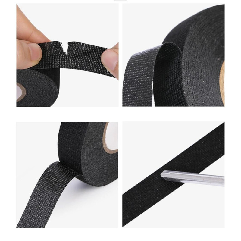 Coroplast Adhesive Cloth Tape – 15M Flame Retardant & Heat-Resistant for Automotive Cable Loom Wrapping