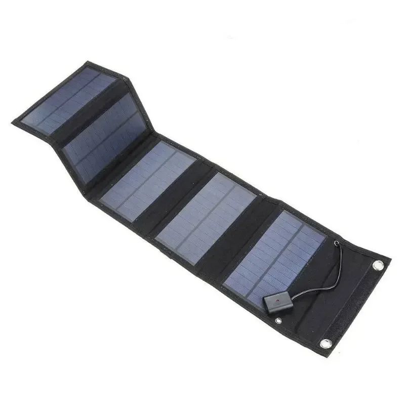 40W70W Foldable Solar Panel Charger 5V USB Portable Battery Waterproof Power Bank For Camping And O 2