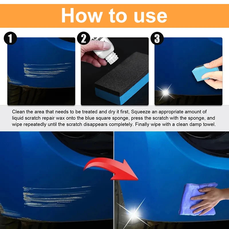 Car Scratch Remover Polish Auto Body Grinding Compound & Anti Scratch Wax for Paint Care & Scratches Repair