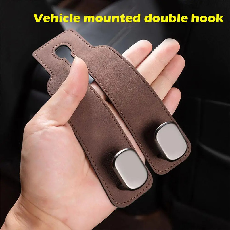 Car Seat Hanging Hook Heavy Duty Suede Car Organizer For PhonesGroceries Essentials Multi Purpose 3