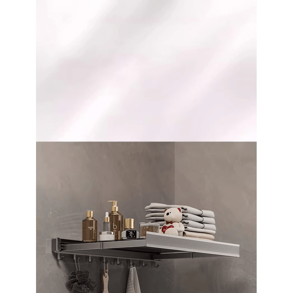 Foldable Clothes And Hat Rack With Hooks SpaceSaving Solution For Bathroom And Balcony 0