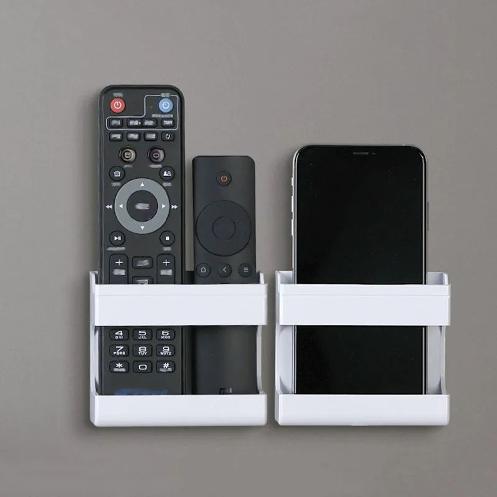 Multifunctional Wallmounted Organizer For Remote Controls  Mobile Phones Adhesive PunchFree Storage 0
