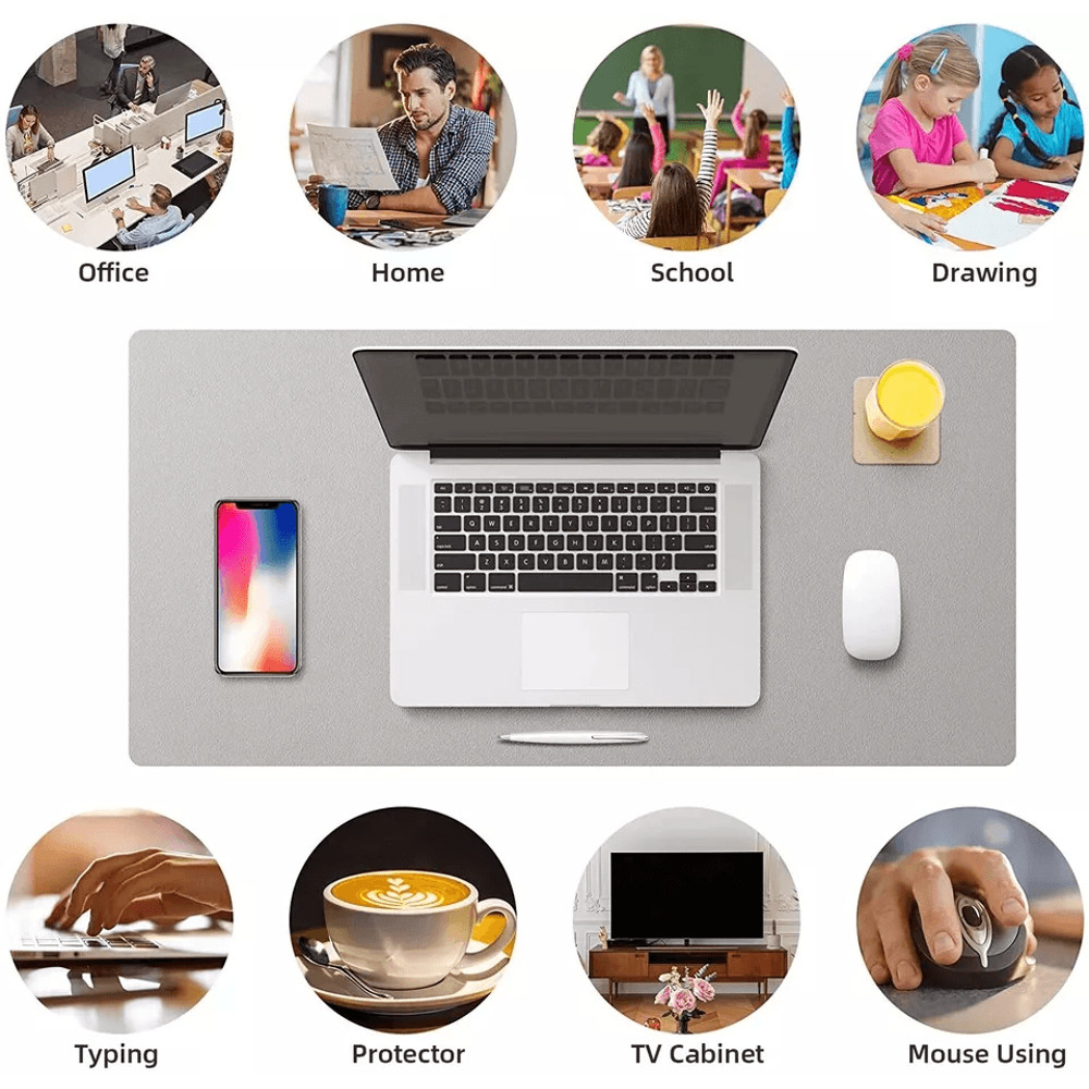 Leather Office Desk Mat Waterproof Computer Desk Pad Large Mouse Pad With NonSlip Base For Home O 0