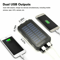 Waterproof Solar Power Bank Portable External Battery Charger Dual USB Outdoor Mobile Phone Emergen 5