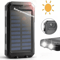 Waterproof Solar Power Bank Portable External Battery Charger Dual USB Outdoor Mobile Phone Emergen 0