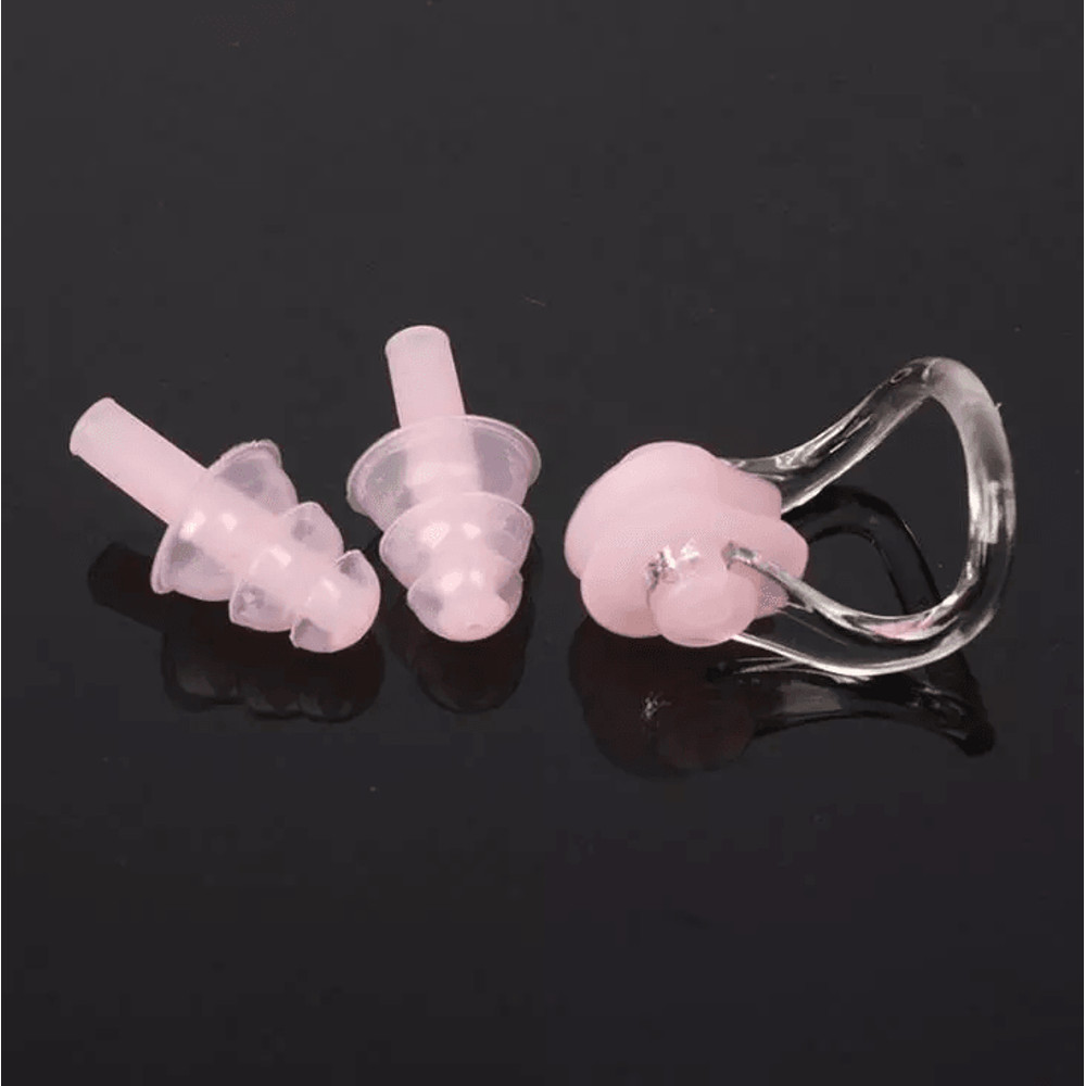 Silicone Waterproof Swim Swimming Nose Clip Ear Plug Combo Set Soft Reusable Nose Clips For Adults 1