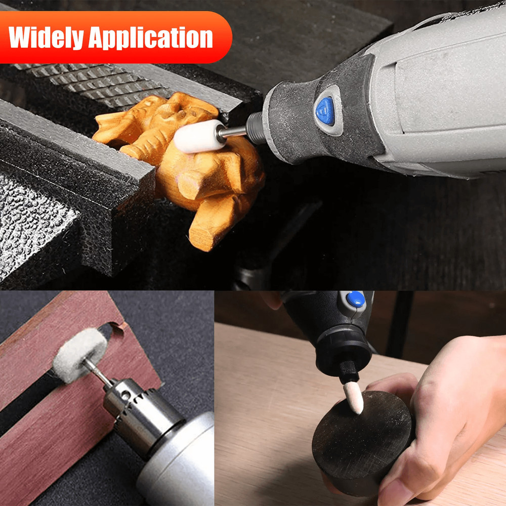 Premium Wool Buffing Pads  Polishing Wheel Set 129Piece  For Dremel Grinder  Rotary Tools 5