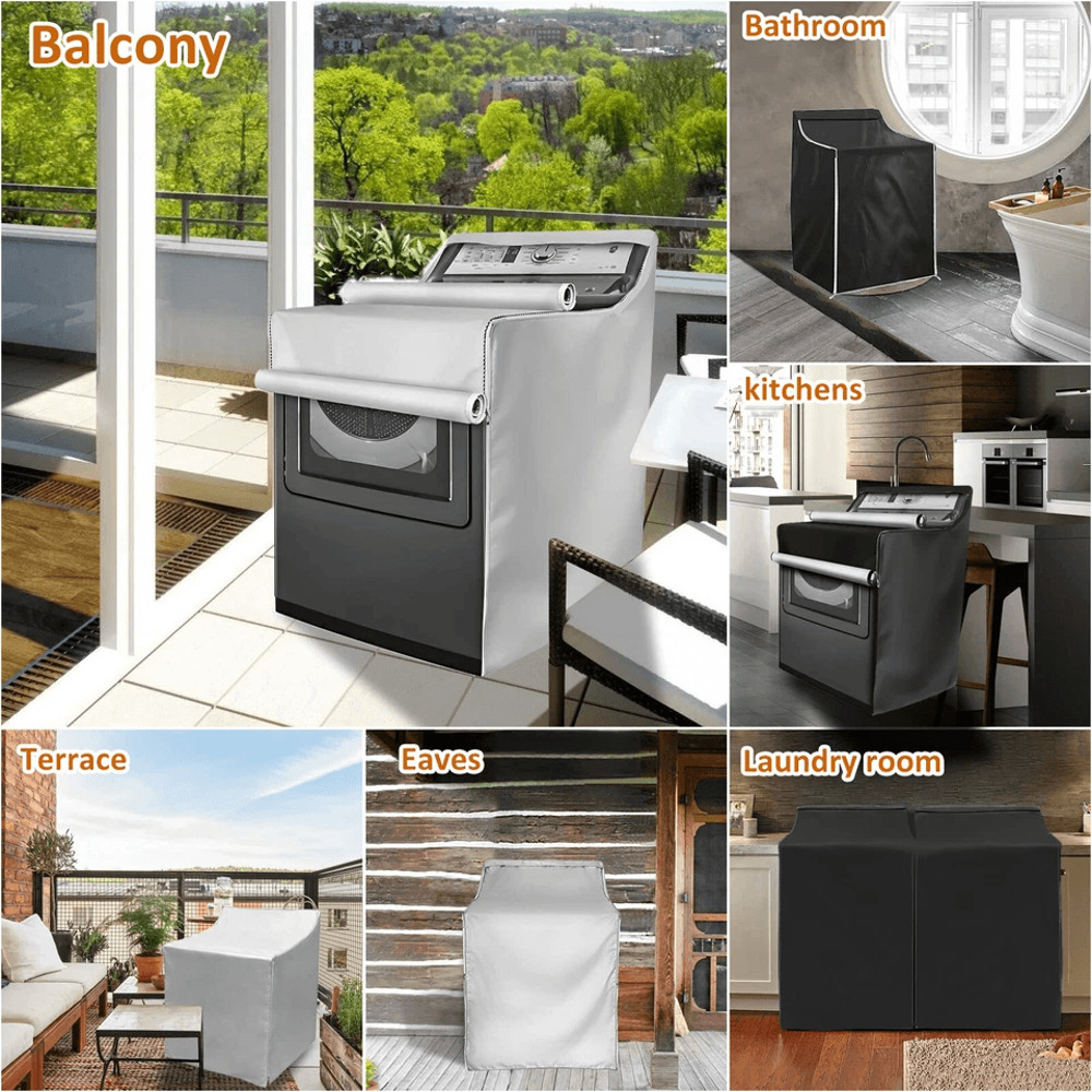 Waterproof Washing Machine Top Dust Cover Oxford Cloth Laundry Washer Dryer Protect Dustproof Outdo 2