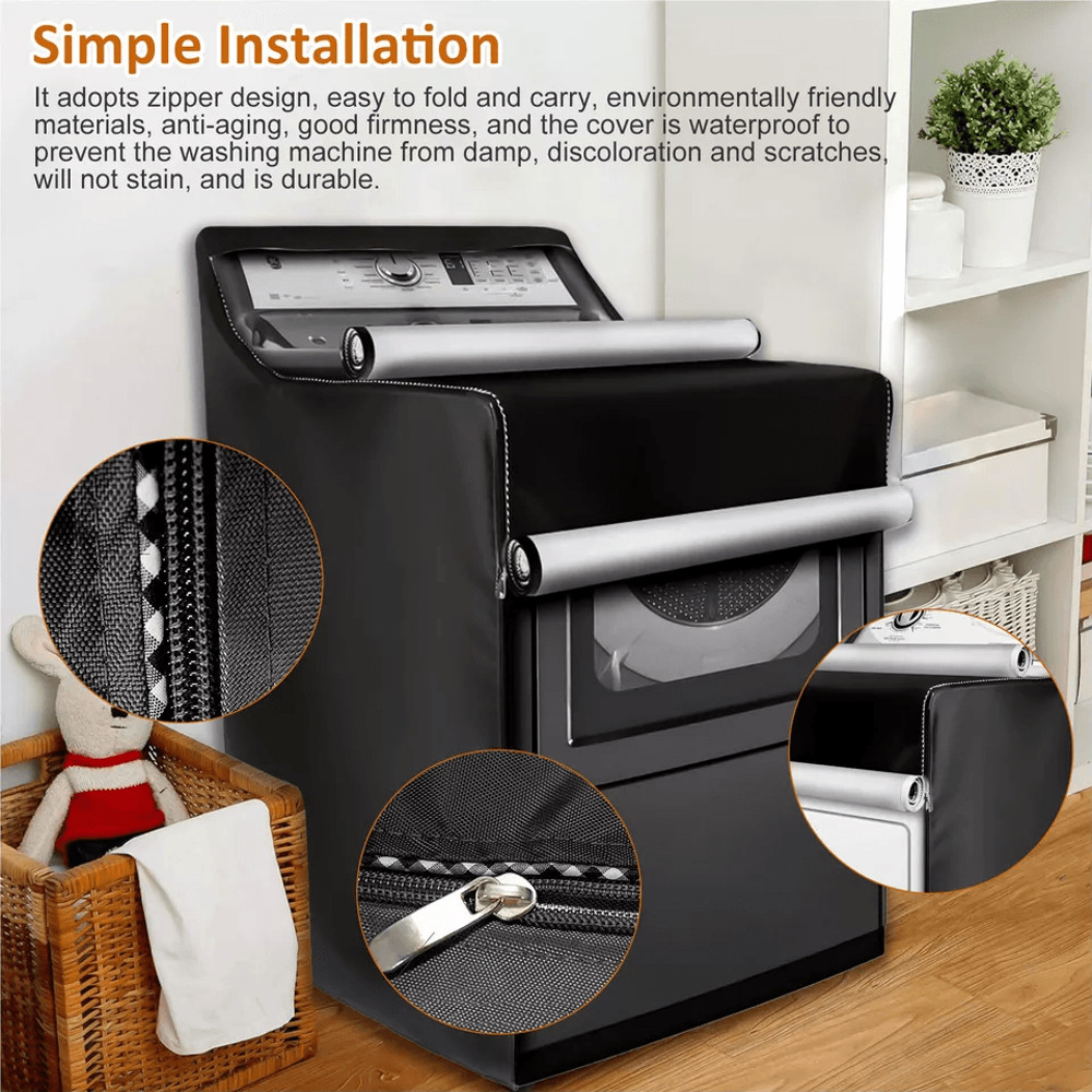Waterproof Washing Machine Top Dust Cover Oxford Cloth Laundry Washer Dryer Protect Dustproof Outdo 3