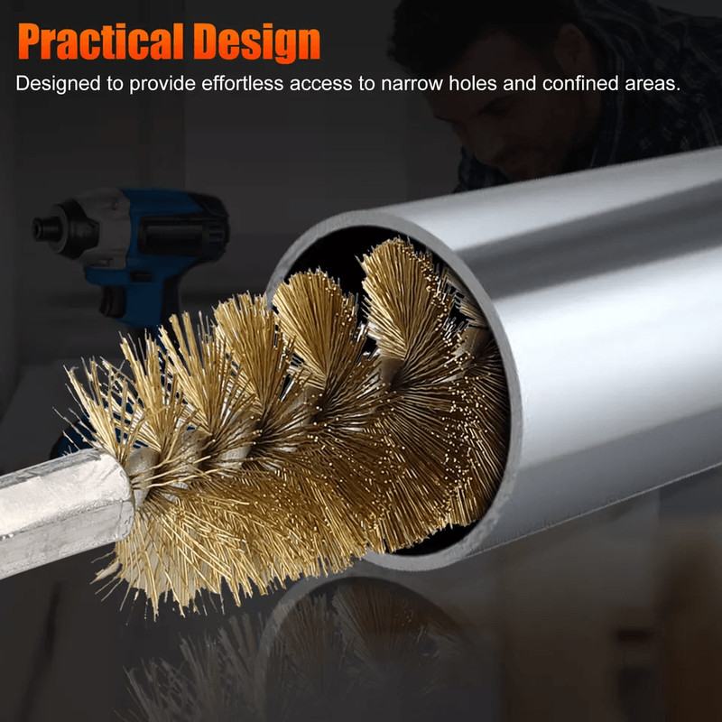 Hex Shank Brass Bore Cleaning Brushe For Power Drill Wire Brushes For Rust Removal And Polishing An 4