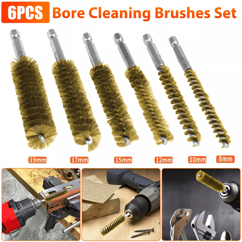 Hex Shank Brass Bore Cleaning Brushe For Power Drill Wire Brushes For Rust Removal And Polishing An 0