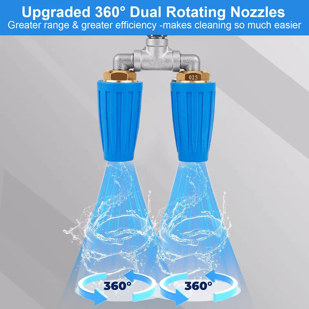 Dual Turbo Nozzle For Pressure Washer Quick Connect Rotating Spray Tip 4000 PSI High Power Cleaning 1