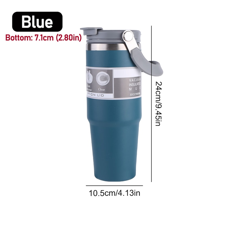 30oz Vacuum Insulated Cup DoubleLayer Stainless Steel Water Bottle For Hot Cold Drinks 9