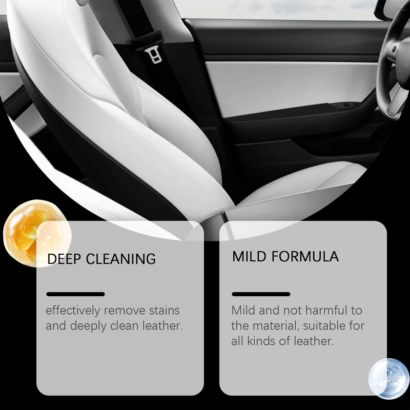 Premium Leather Cleaning Cream – Car Seat Maintenance & Restoration with Mink Oil